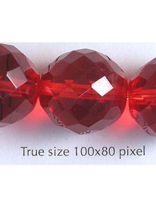 CZ Round Bead 18mm  Ruby