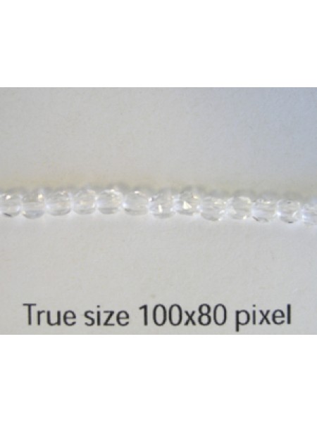 Czech Faceted 2mm Round Clear