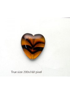 CZ Heart 22mm Topaz Tortoise