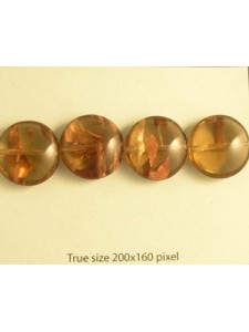 Czech Coin bead 18mm Smoked Topaz