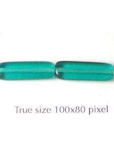 CZ Rectangle 4x11mm Aqua Green