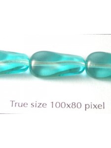 CZ Twisted Rectangle 15x10mm Aqua