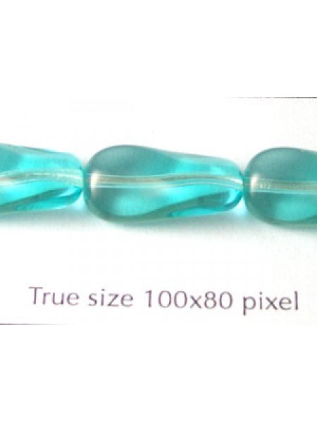 CZ Twisted Rectangle 15x10mm Aqua