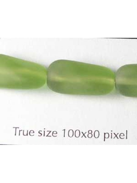 CZ Twisted Rectangle 17x9mm Peridot Matt