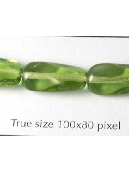 CZ Twisted Rectangle 17x9mm Peridot