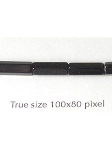 CZ Satina Bead 4x10mm Black
