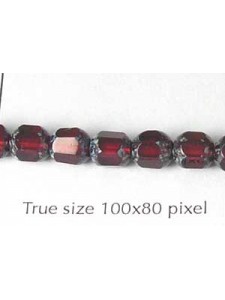 CZ Tube 6mm Garnet with Stone effect