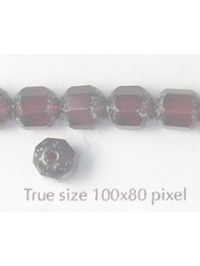 CZ Tube 7x8mm Garnet with Stone effect