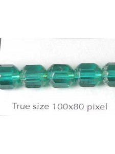 CZ Tube 7x8mm Emerald with Stone effect