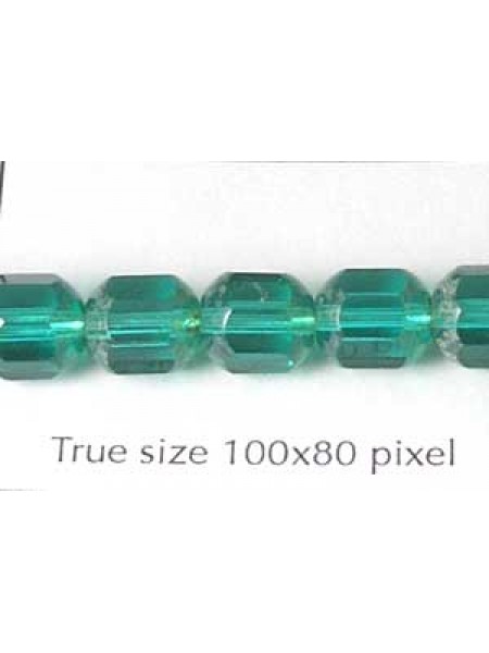 CZ Tube 7x8mm Emerald with Stone effect