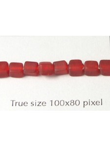 Indian Frosted Cube 4mm Red