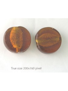 Indian Foil Flat Round Amber