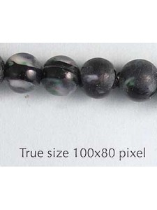 Lippa Round Bead Black w/White Marks