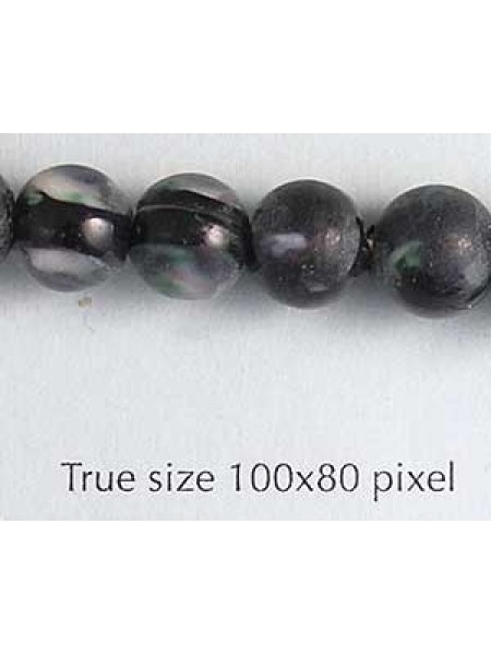 Lippa Round Bead Black w/White Marks