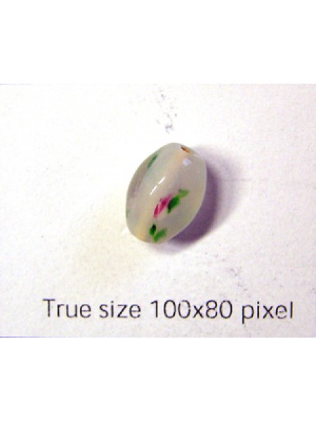 Indian Lippa Oval Bead 10x8mm White