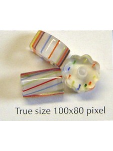 Chinese Hand Blown Bead Mix White