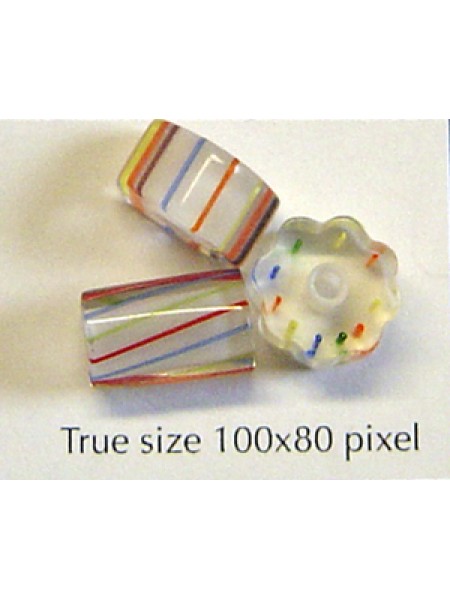 Chinese Hand Blown Bead Mix White