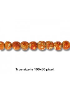 Round Bead 4mm Orange Marble