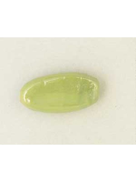 Indian Flat Oval 20x10x6mm Green Opaque