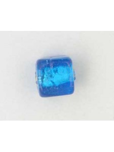 Indian Cube 10mm Silver Foiled Capri Blu