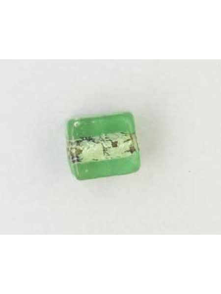 Indian Cube 10mm Silver Foiled Lt Green