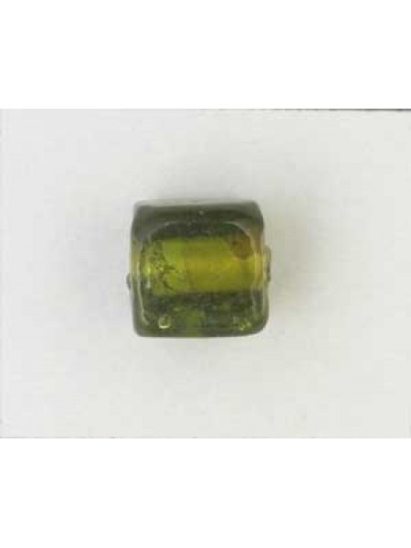 Indian Cube 10mm Silver Foiled Olivine
