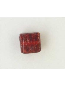 Indian Cube 10mm Silver Foiled Siam Red