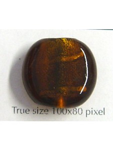 Indian Foil Flat Round 20mm Dk Amber