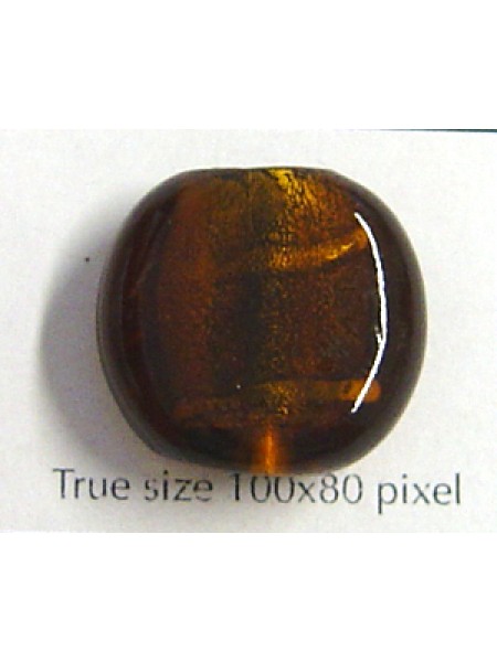 Indian Foil Flat Round 20mm Dk Amber