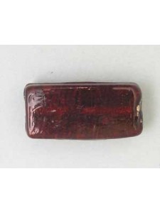 Indian 25x12x7mm Rect Silver Foil Dk Red