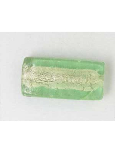 Indian 25x12x7mm Rect Silver Foil Lt Grn