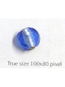 Indian Disc Foil Bead 10mm Light Sapphir