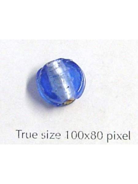 Indian Disc Foil Bead 10mm Light Sapphir