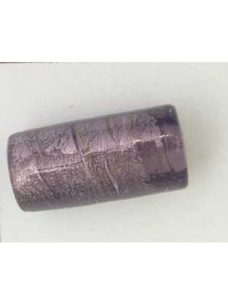 Indian Tube 25x11mm Silv. Foil Amthyst