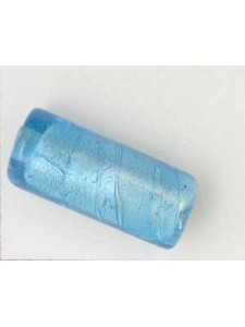 Indian Tube 25x11mm Silv. Foil Lt.Aqua