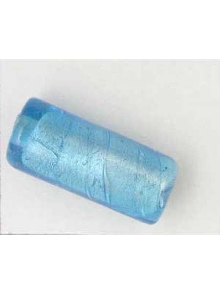 Indian Tube 25x11mm Silv. Foil Lt.Aqua
