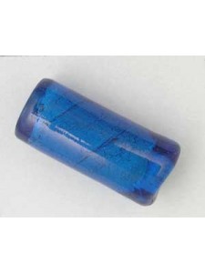 Indian Tube 25x11mm Silv. Foil Capri Blu