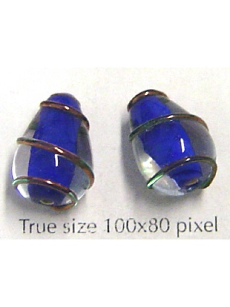 Bead Style008 Drop 15x10mm Dark Blue