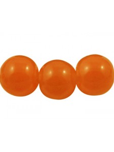 8mm Dyed Orange Glass Rnd Bead Str 105pc