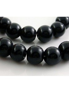 Glass Bead 12mm Black 27pcs/14in str