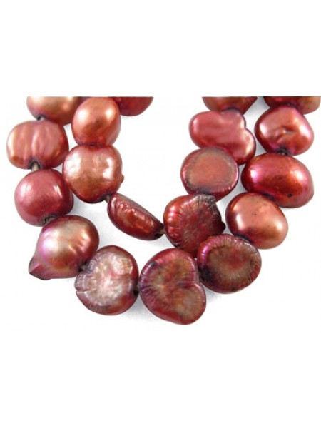 Pearl Oval 5-6mm Indian Red 15in strand