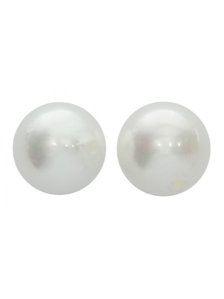 Pearl Shell 1/2 drilled  round 3mm White