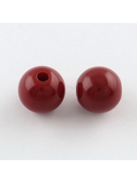 Arcylic Bead 8mm Round Red 100gr ~360