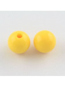 Arcylic Bead 8mm Round Yellow 100gr ~360