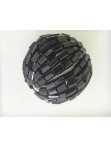 Round Bead Buggle lined 18mm 2mm H Black