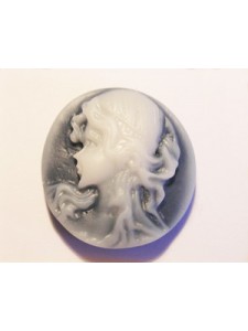 Resin Cameo Cabochons Gray 21mm JOBLOT