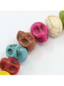 Skull Beads 10x12mm Mix 32pcs/stra