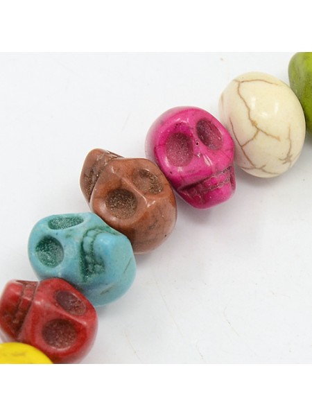 Skull Beads 10x12mm Mix 32pcs/stra