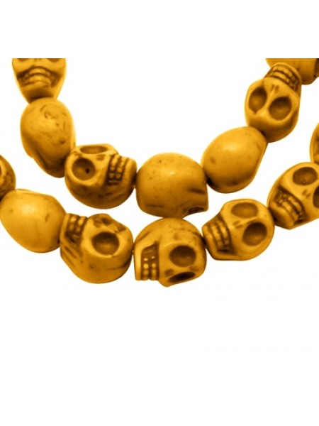 Skull Beads 12mm Yellow 16inch strand