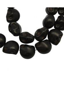 Skull Beads 18mm Blackr 23pcs/stra